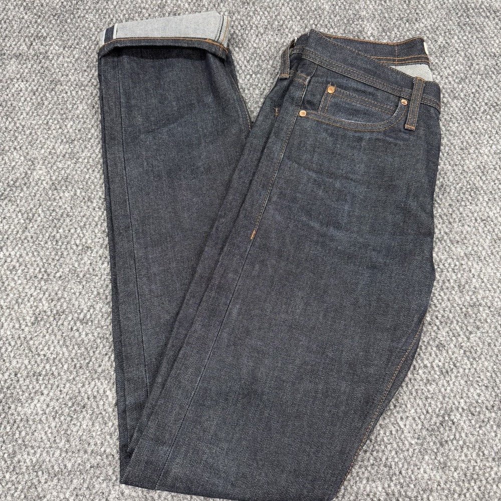 The Unbranded Brand Selvedge Denim Jeans Men's 30x34 Straight Tapered Dark Blue